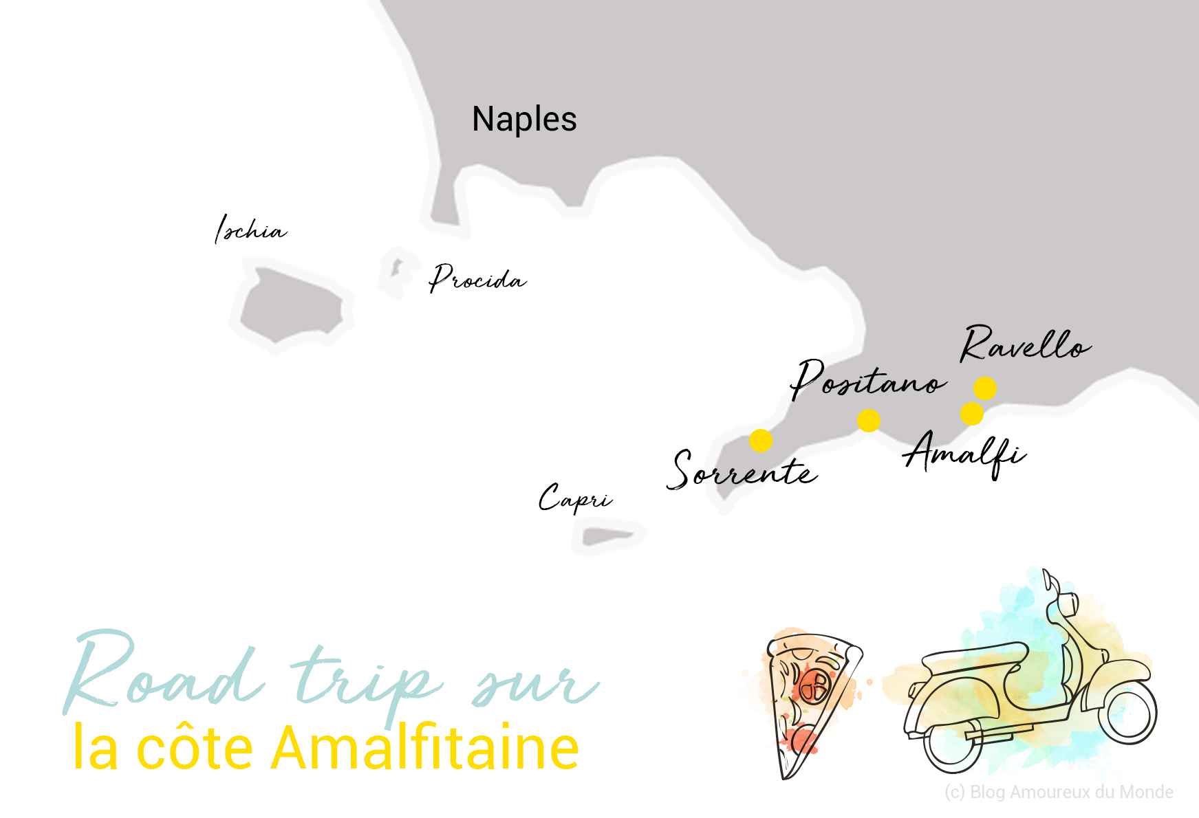 mapa de la costa de amalfi