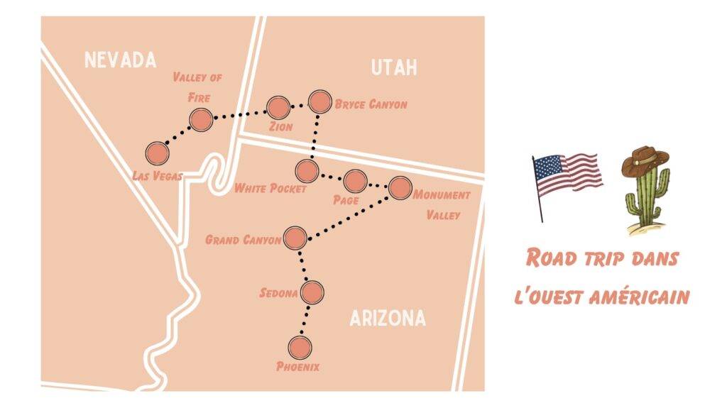 road trip west america map